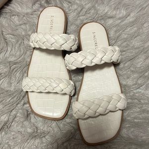 White Braided Sandals